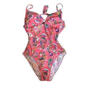 Vera Bradley floral Sadie reversible cut out one piece size small